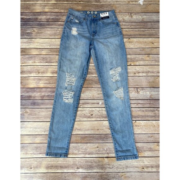Rewash Denim - REWASH Brand Jeans High Rise Vintage Reunion Distressed Denim Size 3/26